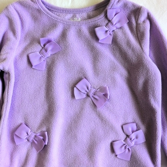 child of mine lavender bow fleece sweatshirt 12 months baby girl - Picture 3 of 5
